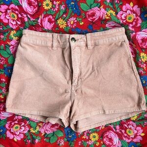 Billabong High Waist Corduroy Shorts Peach Pink